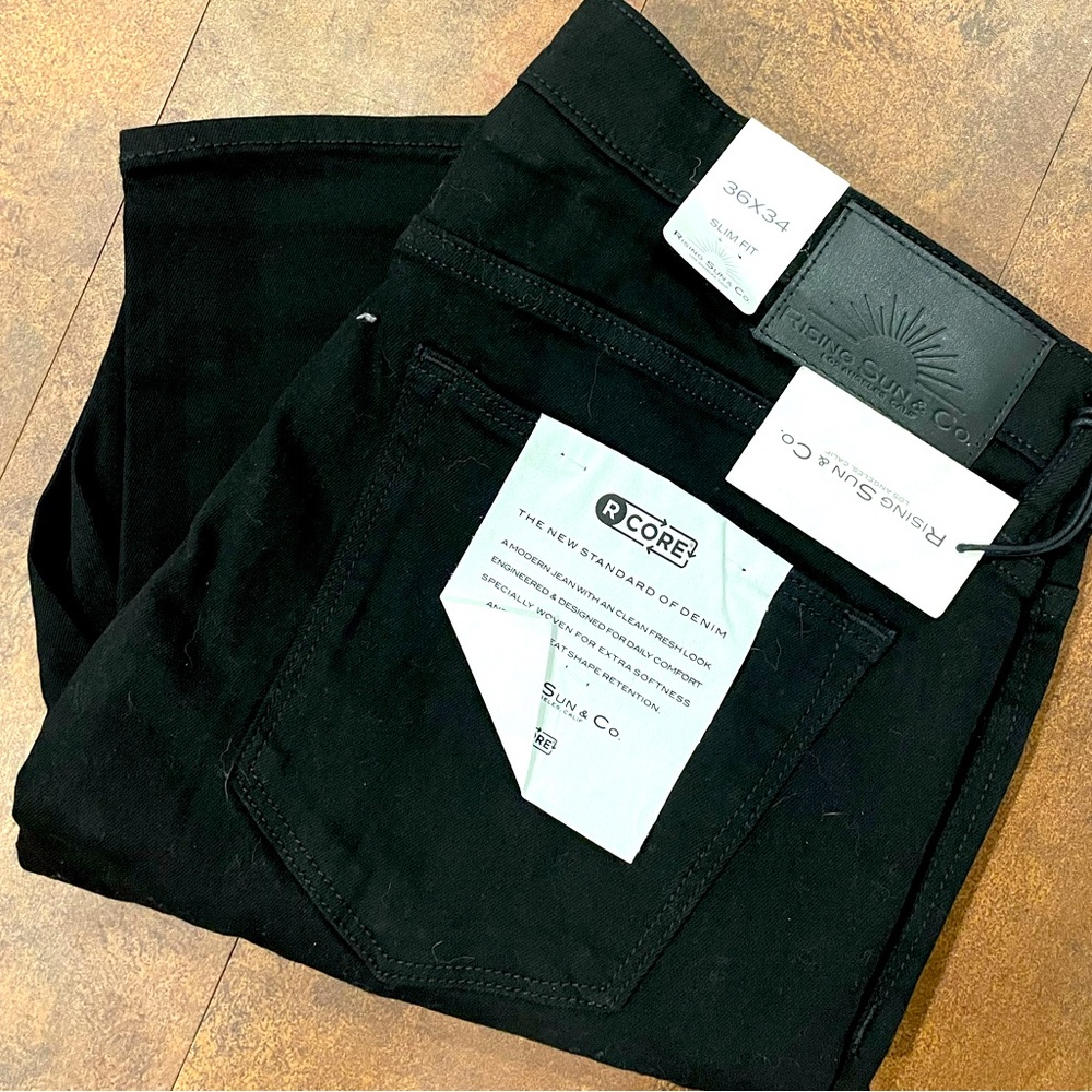 Mens black denim jeans
